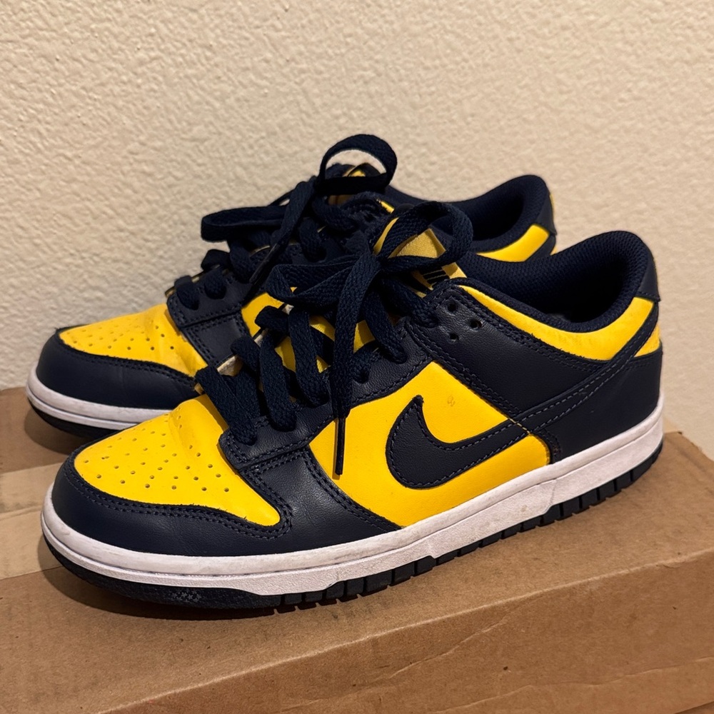 Nike Bold Yellow and Dark Blue Dunk Sneakers